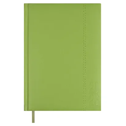 Ежедневник дат. 2026г. А5 176л "Наппа" салатовый, кожзам, тв.переплет, обл.поролон, блинт.тиснение, офсет, справ.мат-лы, ляссе, инд.уп - фото 1