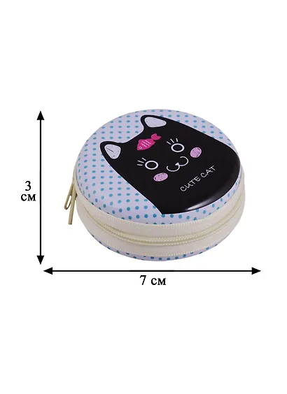 Монетница на молнии Cute cat (7см) (металл) (ПВХ бокс) - фото 2