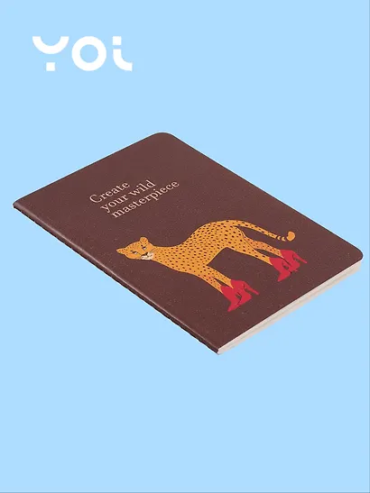 Записная книжка «Леопард. Create your wild masterpiece» А6, 32 листа в клетку, сшивка, Yoi - фото 2