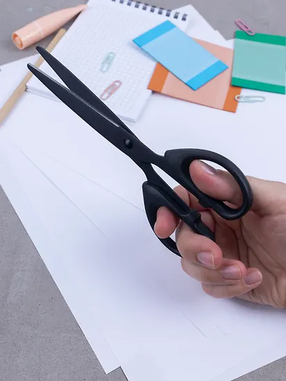 Ножницы 180мм офисные, с черными лезвиями, Schiller - фото 6