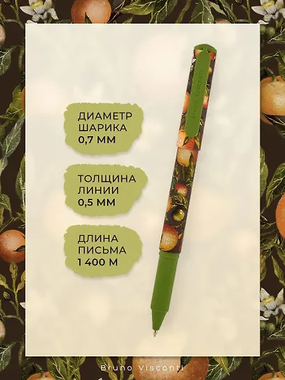 Подарочная шариковая ручка, синяя, "Мечтать и писать. Флора. Райская", цвет корпуса в ассортименте, Bruno Visconti - фото 11