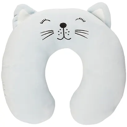 Подголовник Котик с закрытыми глазками (текстиль) (30х30) - фото 1