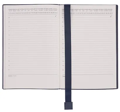 Ежедневник недат. А5 160л "Виннер" синий, кожзам, мягк. переплет, блинт.тисн, офсет, справ.мат-лы, ляссе с аппликацией, инд.уп - фото 5