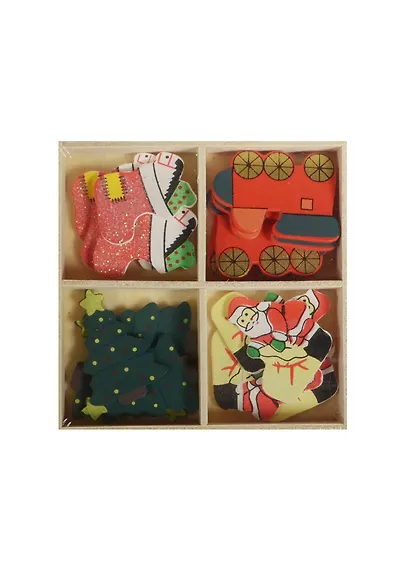 Набор декоративных элементов НГ-1 (11062501) (9х9см) (деревянная коробочка) - фото 1