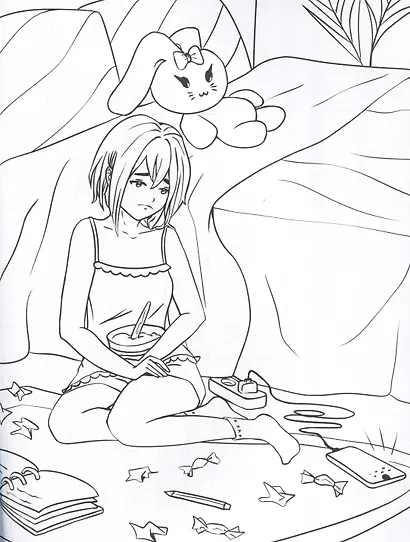 Любовь и дружба. Аниме-раскраска - фото 6