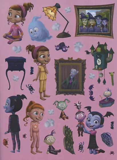 Удивительная Ви. Страшная книга наклеек: Развивающая книжка с многоразовыми наклейками - фото 2