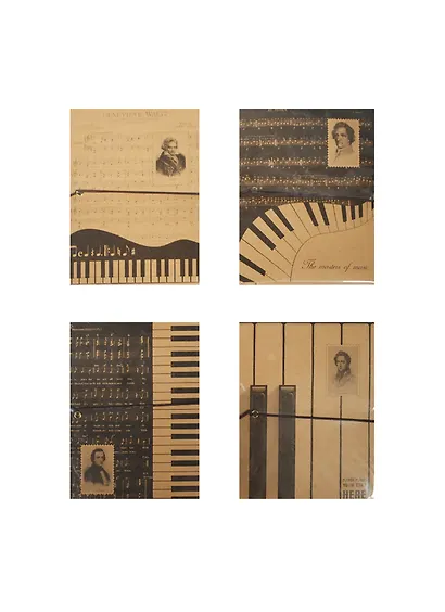 Книга для записей А5 48л "Композиторы" карт.обл., поперечн.резинка, инд.уп., ассорти, Haich - фото 1