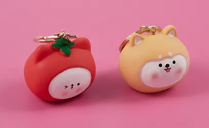 Брелоки парные Котик-томат и Собачка-картошка (ПВХ) (5х4) (12-NVEB-6) - фото 2