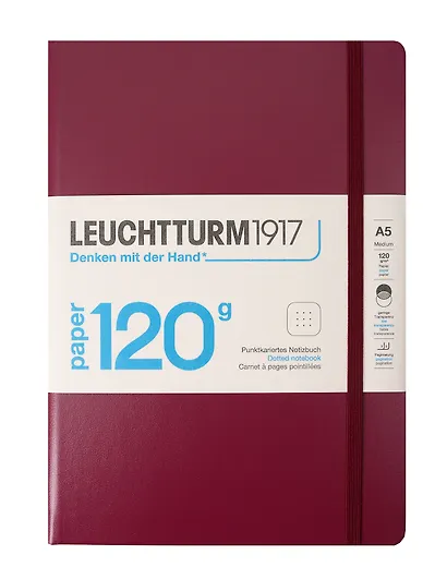 Книга для записей A5, 100 листов в точку "Edition 120G", твердая обложка, красный портвейн, Leuchtturm1917 - фото 1