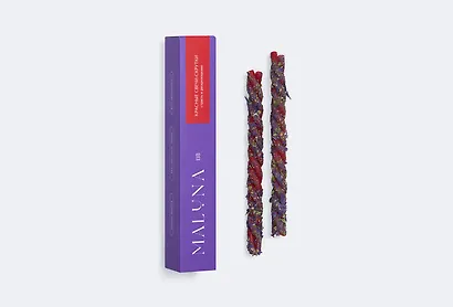 Магические свечи-скрутки красные с васильком Maluna (2шт) (Привлечение романтики,Любви,Страсти) (2034) - фото 2