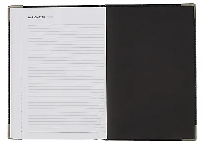 Ежедневник недат. А5 128л "SILVER" черный, иск.кожа 7Б, тв.переплет, мет.уголки, тонир.блок, тисн. фольгой, офсет, ляссе - фото 7