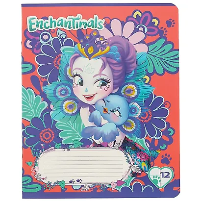 Тетрадь в линейку Enchantimals, 12 листов, в ассортименте - фото 1