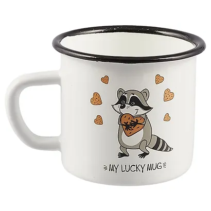 Кружка Енот с печеньками (эмаль) (350 мл) - фото 1