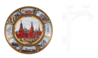 Магнит-тарелка Москва с подставкой (D7 К8) (фарфор) (026-7K8-20) - фото 2