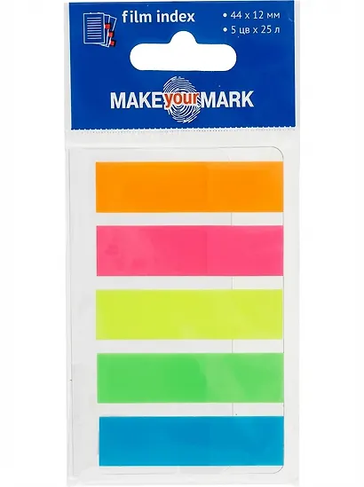 Набор самоклеящихся закладок «Make your mark», неоновые, 5 блоков - фото 1