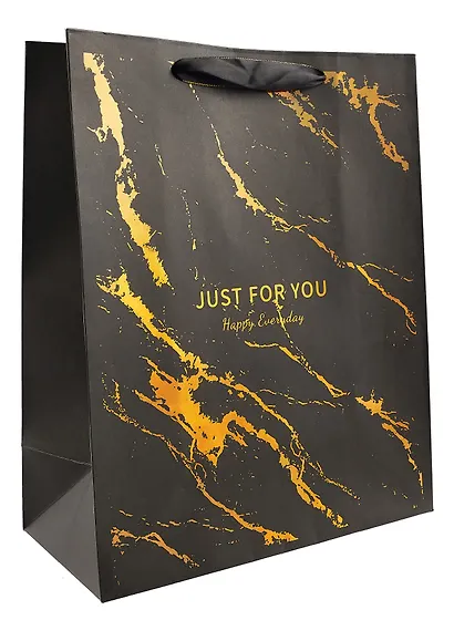 Пакет А4 32*26*12,5 "Black Marble" нейтр. бум.мат - фото 2