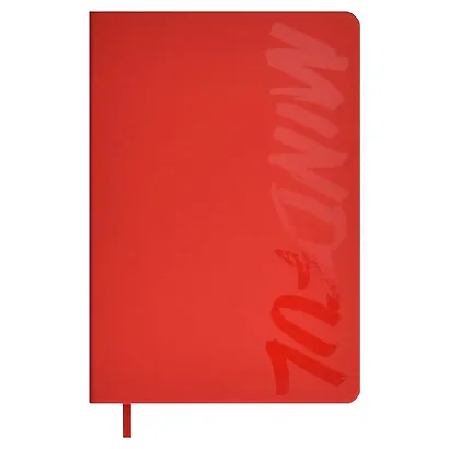 Ежедневник недат. А5 160л "Софт-тач" красный, кожзам, тв.переплет, декор УФ лак, офсет, ляссе - фото 1