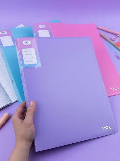 Папка 2 кольца А4 40 мм "Pastel" пластик 0,7 мм, Yoi - фото 14