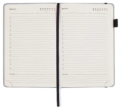 Ежедневник недат. А5 160л "Velvet" серо-голубой, иск.кожа, петля д/ручки, резинка - фото 4