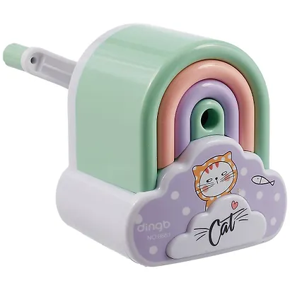 Точилка механическая 1 отверстие "Cat and rainbow", в ассортименте - фото 3