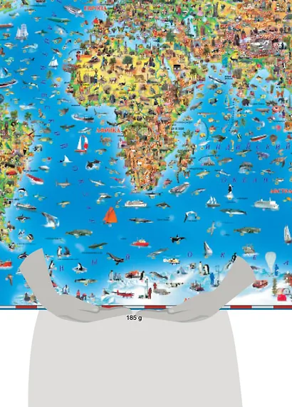 Карта мира для детей. (Односторонняя настенная карта) - фото 2