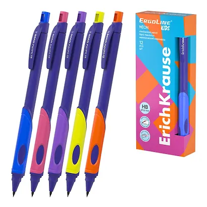 Карандаш механический 2,0мм "ErgoLine Kids Neon" НВ, Erich Krause - фото 3