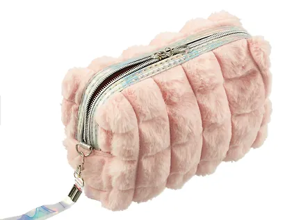 Косметичка плюшевая (розовая) (текстиль) (20х15) (12-12068-A003) - фото 2