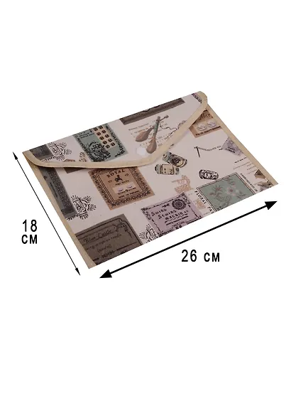 Папка-конверт А5 на кнопке "Лен", ткань - фото 3