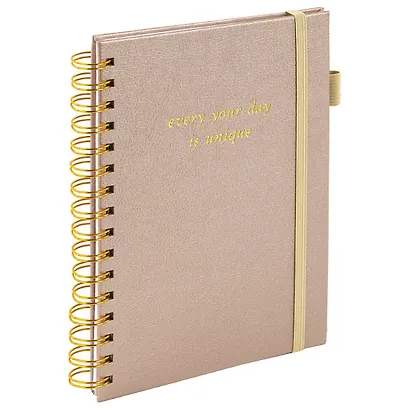 Книга для записей А5 80л кл. "Calipso" бежевый, иск.кожа, резинка, гребень - фото 1