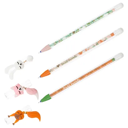 Ручка гелевая пиши-стирай синяя "Lovely animals" в ассортименте, Meshu - фото 1