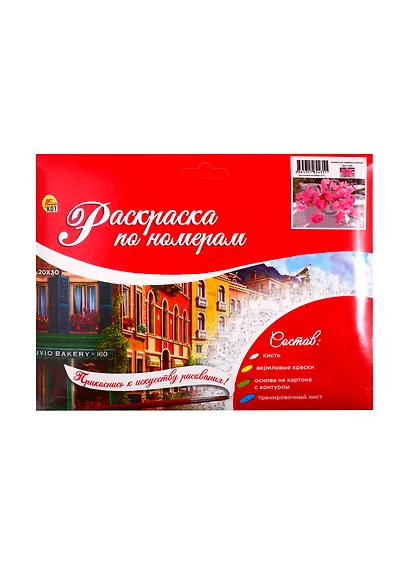 Набор ТМ Рыжий Кот Раскраска на картоне A4 Пионовидные розы (Арт. Р-2435) - фото 2