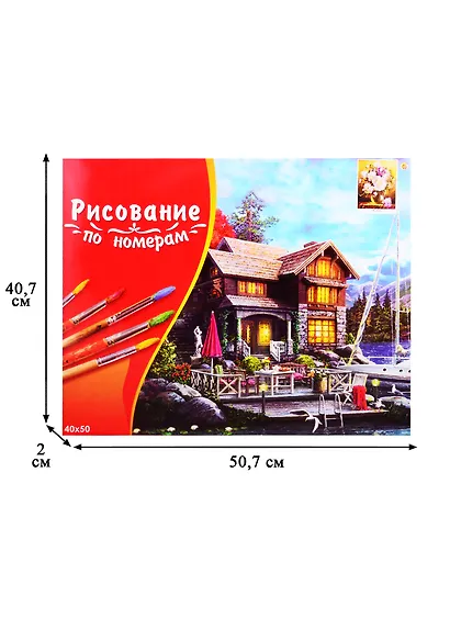 Набор д/творчества Рыжий кот Палитра Холст с красками 40х50см (20цв.)Русская Коллекция.Бузин.И.Свежий букет ХК-5874 - фото 3