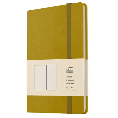 Книга для записей А4- 96л кл. "Joy Book. Фисташковый мусс" иск.кожа, тонир.блок, скругл.углы, ляссе, резинка - фото 1