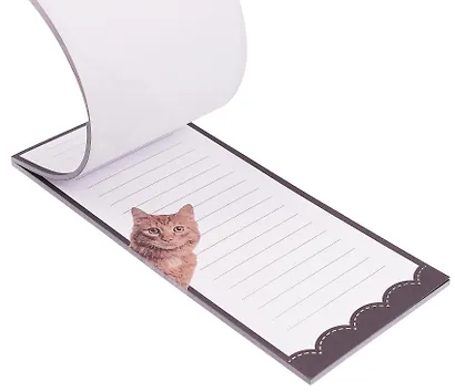 Блок для записей 85х190, 50 листов в линейку, "Коты", на магните - фото 3