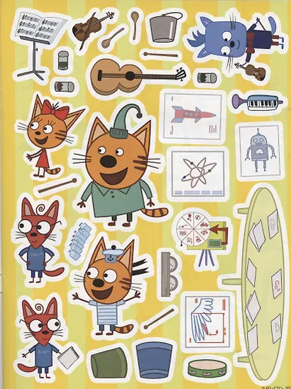 Развивающая книжка с многоразовыми наклейками и постером № МНП 2006 "Три Кота" - фото 2