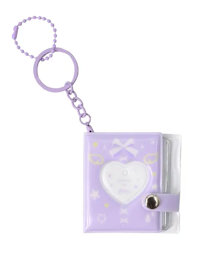 Брелок мини-фотоальбом Сердце (лавандовый) (6,5х5,5) (12-202510-HV-09) - фото 2