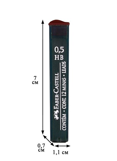 Грифели для механических карандашей Faber-Castell "Polymer", 12шт., 0,5мм, HB - фото 2
