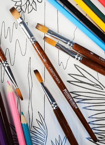 Синтетическая кисть, плоская, № 6 - фото 2