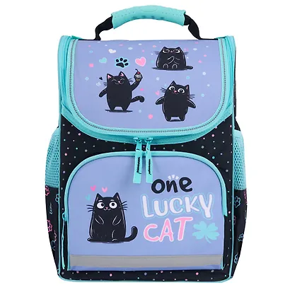 Ранец «Funny cats», 1–4 класс, эргономичная спинка, 1 отделение, 3 кармана, 35×28×18 см, полиэстер, Пифагор - фото 2