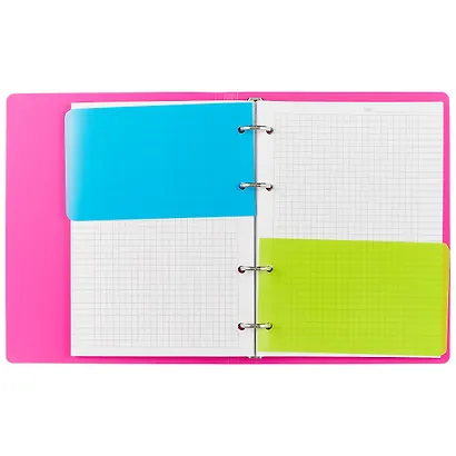 Тетрадь на кольцах в клетку Stila, Neon Pink, 120 листов - фото 2