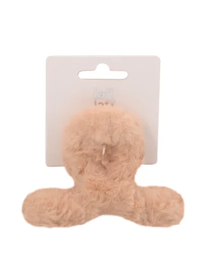 Заколка-крабик светло-бежевая (искусственный мех) (8 см), Lafilaf - фото 2