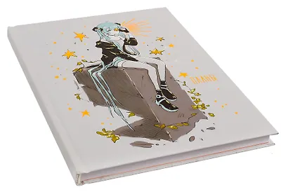 Книга для записей А5 80л "Девочка с голубыми волосами (Эксклюзив)" 7БЦ, пантонн.печать, мат.ламинация, офсет - фото 2