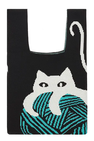 Сумочка вязаная Котик с клубком (текстиль) (20х33) (12-11515-B004) - фото 1