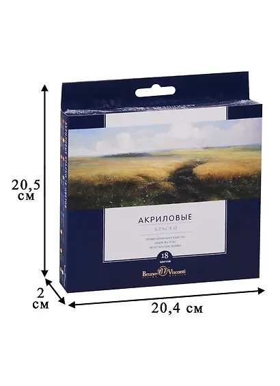 Краски акриловые 18 цветов 12 мл в тубах - фото 3