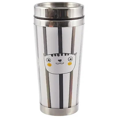 Термостакан Коты Полосы (пластик) (450мл) - фото 1