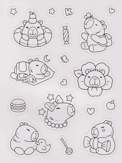 Раскраска-стикербук. Капибары и их друзья - фото 2