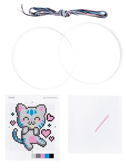 Набор для творчества. Вышивка "Счастливый котик" (с пяльцами) - фото 3