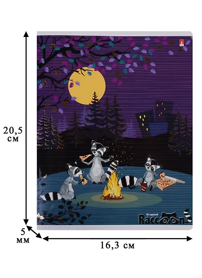 Тетрадь в клетку Альт, "Веселые еноты", 48 листов, в ассортименте - фото 4