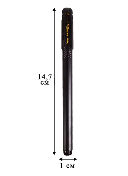 Гелевая ручка черная автоматическая 0,7 мм, Energel, Pentel - фото 3
