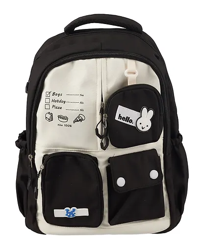 Рюкзак школьный, подростковый черно-белый "Кролик", Yoi - фото 1